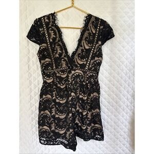 Fashion Nova Black Lace Shorts Jumper Sizes Large Dark Coquette Girl WhimsyGoth